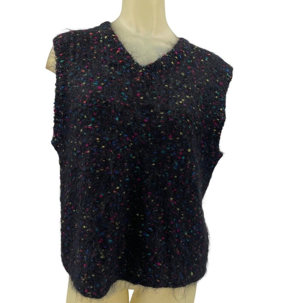 Vintage Just clothes Vest Mohair Wool Blend Hong Kong Black Women’s Size Large